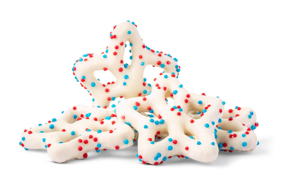 Red, White, & Blue Yogurt Star Pretzels Y0