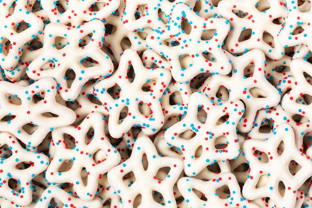 Red, White, & Blue Yogurt Star Pretzels Y0